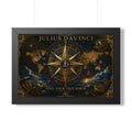 Framed Poster – Vintage Compass 'Find Your True North' Wall Art