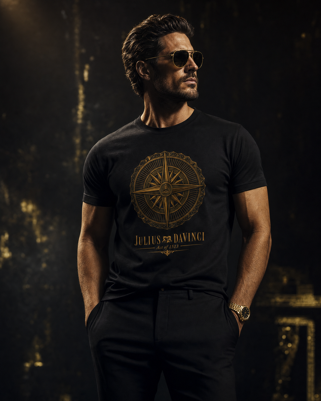Compass Logo T‑Shirt — Julius Davinci Nautical Graphic Tee