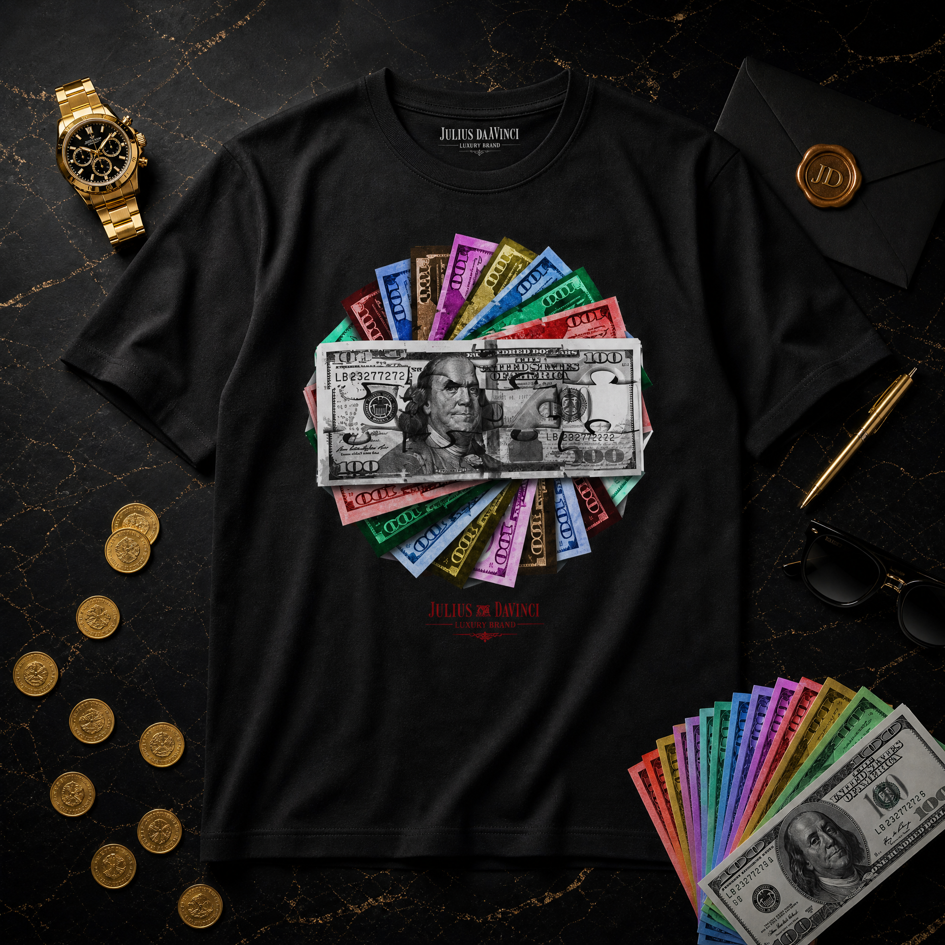 The Rainbow Stack Tee — Julius Davinci World Currency