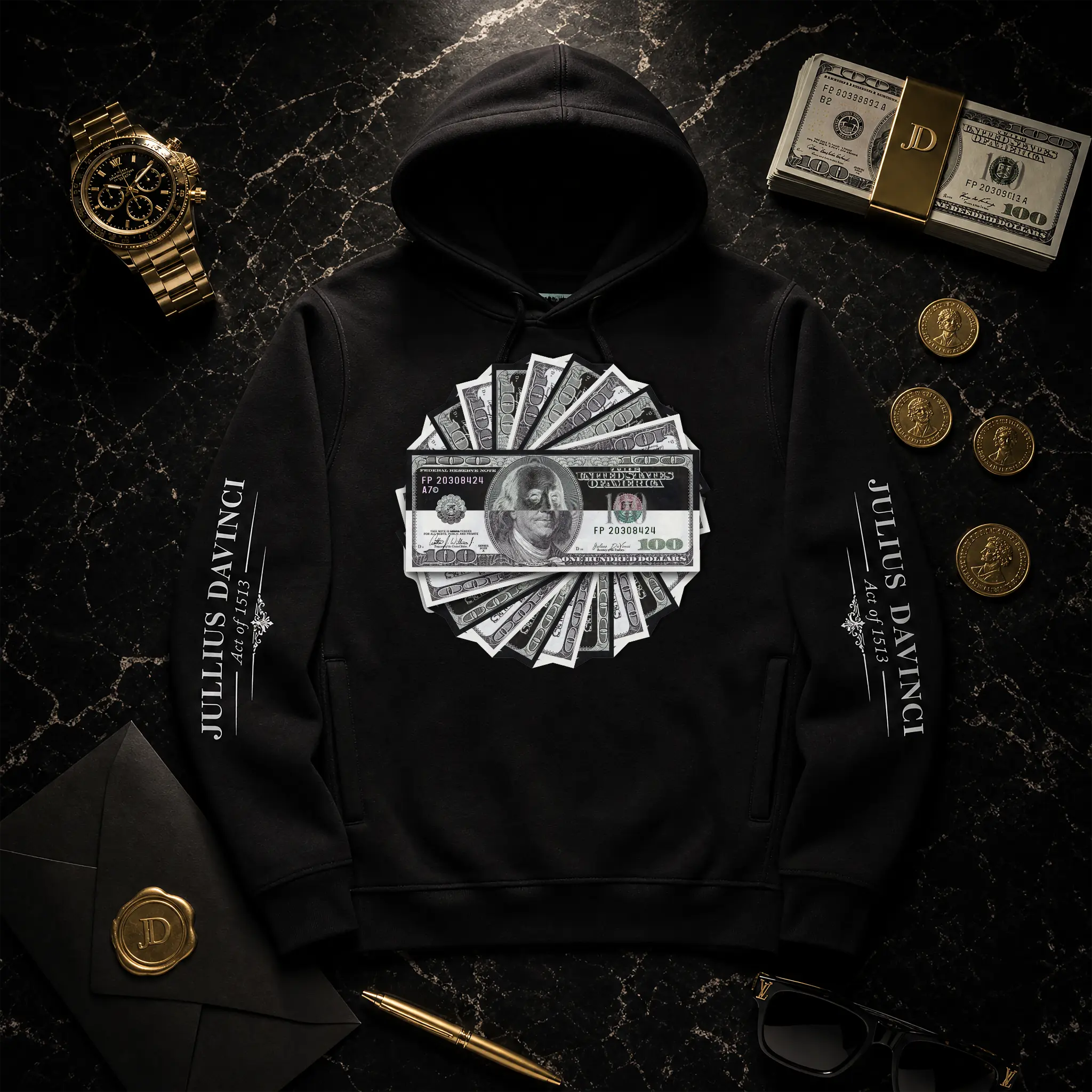 The Stack Hoodie — Julius Davinci Money Fan