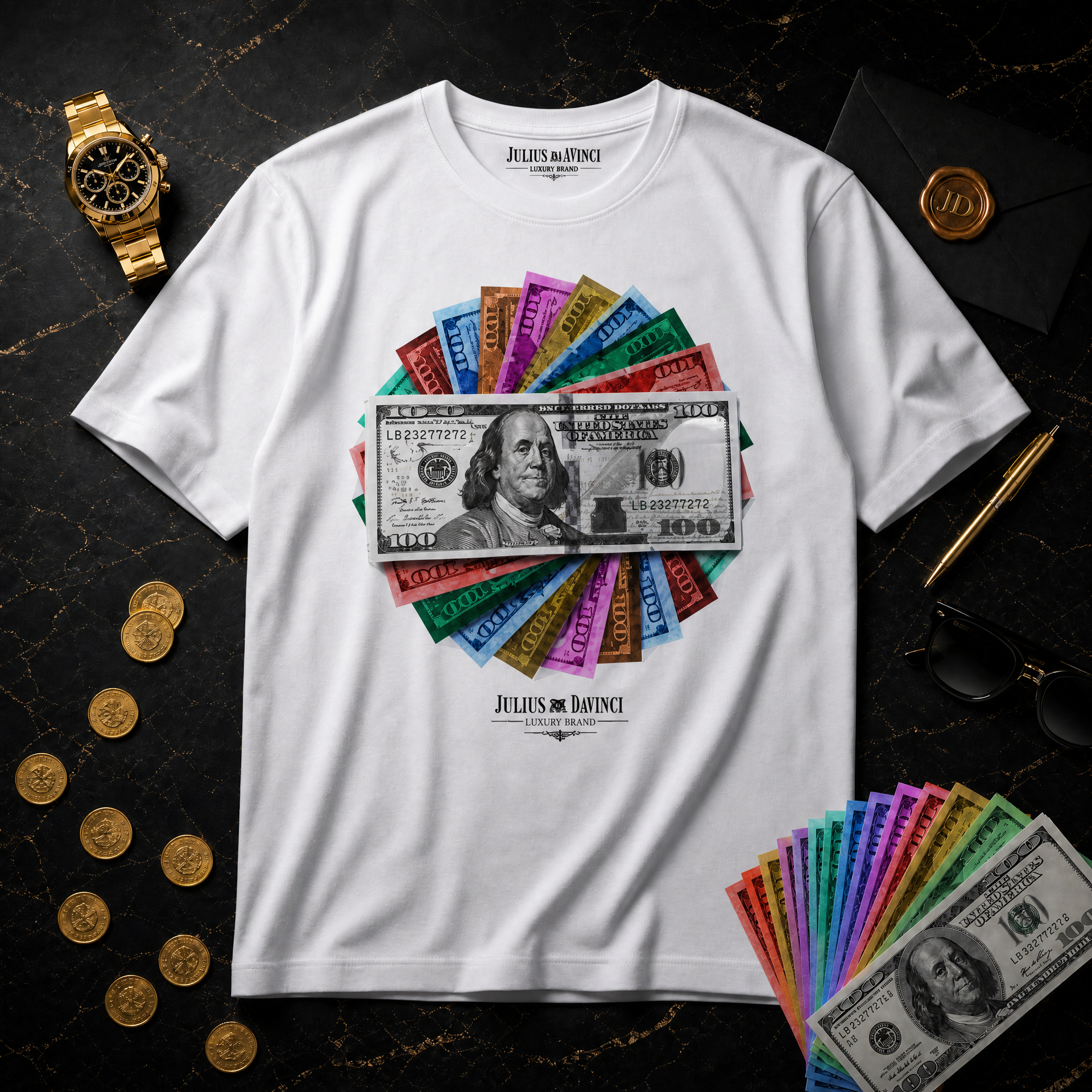 The Rainbow Stack Tee — Julius Davinci World Currency