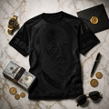 The Shadow Tee — Black on Black Benjamin Franklin
